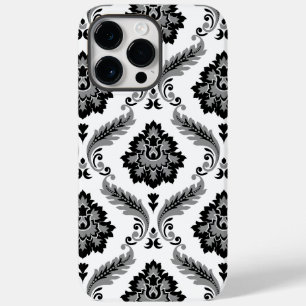 Coque Case-Mate iPhone Motif Damassé Rococo Gris Noir Blanc