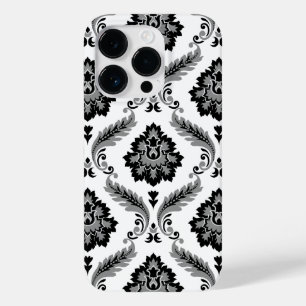 Coque Case-Mate iPhone Motif Damassé Rococo Gris Noir Blanc