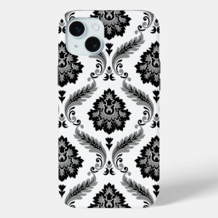 Coque Case-Mate iPhone Motif Damassé Rococo Gris Noir Blanc