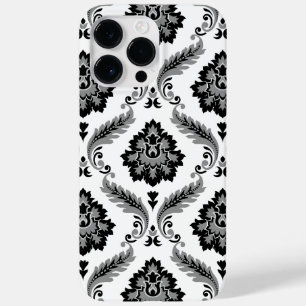 Coque Case-Mate iPhone Motif Damassé Rococo Gris Noir Blanc