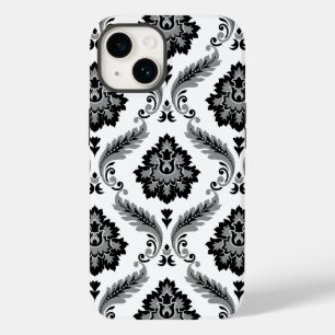 Coque Case-Mate iPhone Motif Damassé Rococo Gris Noir Blanc