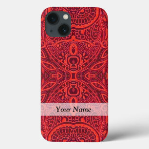 Coque Case-Mate iPhone Motif damassé rouge