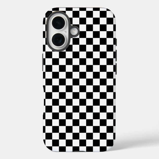 Coques Case-Mate iPhone Motif damier noir et blanc (Verso)