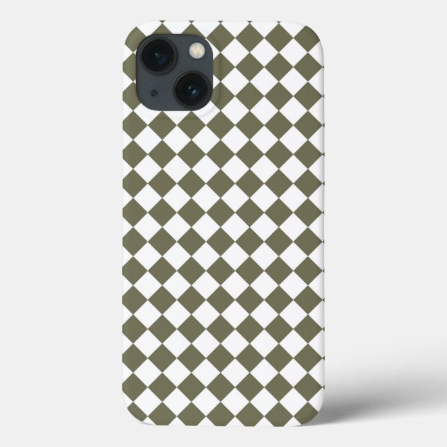 Coques Case-Mate iPhone Motif damier vert mousse (Verso)