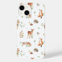 Motif d'amis animaux de bois mignon
