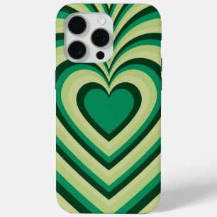 Coque Case-Mate iPhone Motif d'amour du coeur hypnotique vert