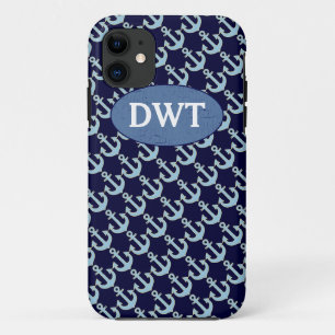 Coques Pour iPhone motif d'ancrages bleus personnalisé