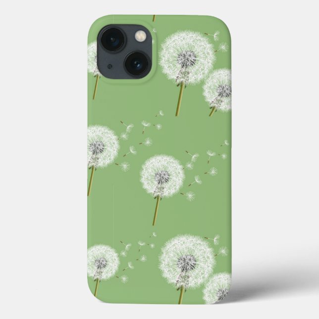 Coques Case-Mate iPhone Motif Dandelion sur Arrière - plan vert (Verso)