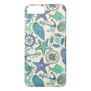 Coque iPhone 8 Plus/7 Plus Motif d'animaux marins Turquoises