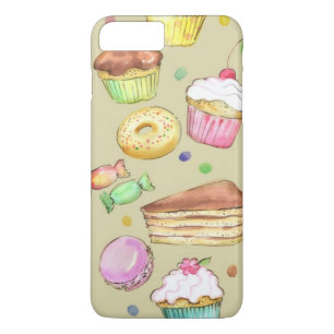 Coque iPhone 7 Plus Motif d'aquarelle avec des bonbons