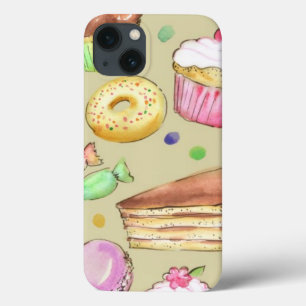 iPhone 13 Coque Motif d'aquarelle avec des bonbons