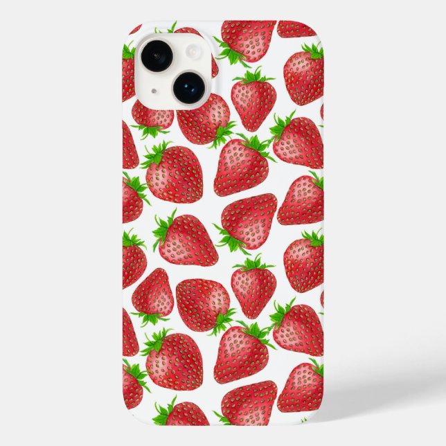 Coques Case-Mate iPhone Motif d'aquarelle de fraises (Verso)