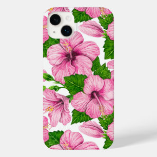 Coque Case-Mate iPhone Motif d'aquarelle d'hibiscus rose