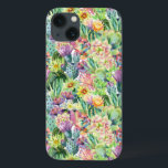 Etui iPhone 13 Motif d'aquarelle en fleurs exotiques<br><div class="desc">Aquarelle exotique cactus fleuris avec fleurs motif. | © et ® Bigstock® - Tous droits réservés.</div>