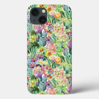 Etui iPhone 13 Motif d'aquarelle en fleurs exotiques