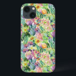 iPhone 13 Case Motif d'aquarelle en fleurs exotiques<br><div class="desc">Aquarelle exotique cactus fleuris avec fleurs motif. | © et ® Bigstock® - Tous droits réservés.</div>