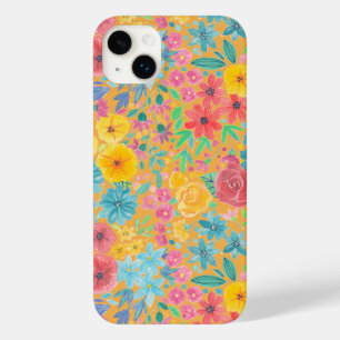 Coque Case-Mate iPhone Motif d'aquarelle florale en jaune