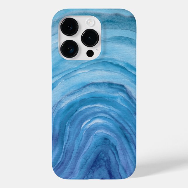 Coques Case-Mate iPhone Motif d'aquarelle Indigo Blue Agate II (Verso)