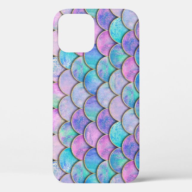 Coques Case-Mate iPhone Motif d'aquarelle japonais à échelle de sirène (Verso)