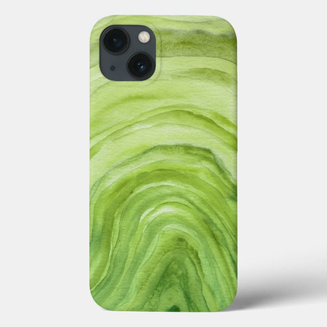 Coques Case-Mate iPhone Motif d'aquarelle Lime Green Agate II (Verso)