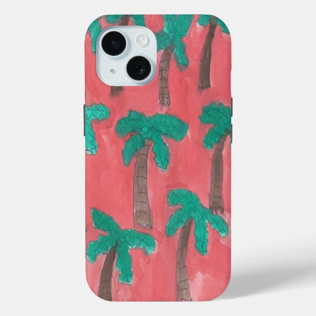 Coques Case-Mate iPhone Motif d'aquarelle Palm Tree (Verso)