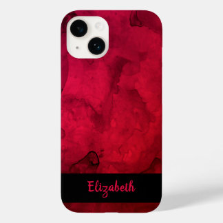 Coque Case-Mate iPhone Motif d'aquarelle rouge élégant personnalisé