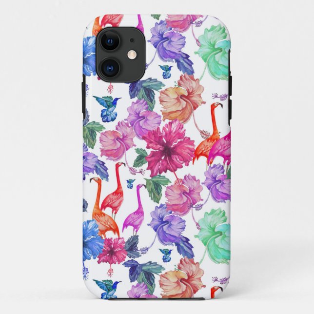Coques Case-Mate iPhone Motif d'aquarelle tropicale (Dos)