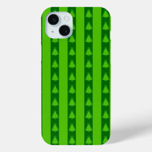 Coque Case-Mate iPhone Motif d'arbre de Noël à rayures vertes