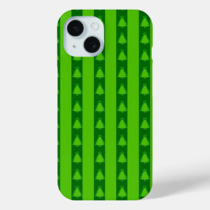 Coque Case-Mate iPhone Motif d'arbre de Noël à rayures vertes