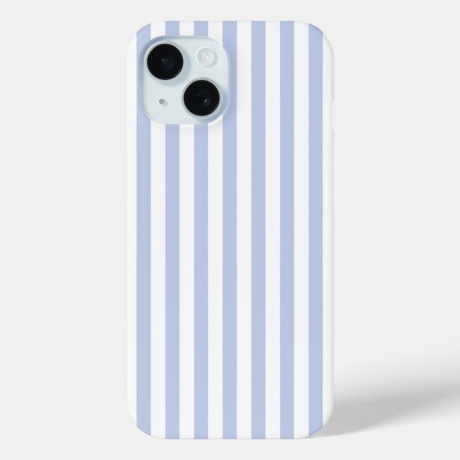 Coques Case-Mate iPhone Motif d'art à rayures verticales bleu blanc doux (Verso)