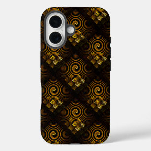 Coque Pour iPhone 16 Motif d'art abstrait élégant boho moderne or #502