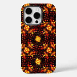 Coque iPhone 16 Pro Motif d'art abstrait élégant boho moderne or #506