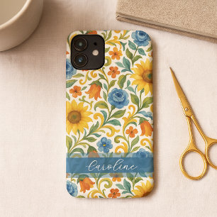 Case-Mate iPhone Case Motif d'art floral aux feuilles colorées sicilienn