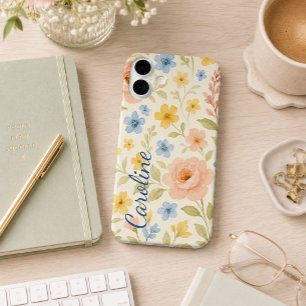 Coque Pour iPhone 16 Plus Motif d'art floral classe et amusant personnalisé