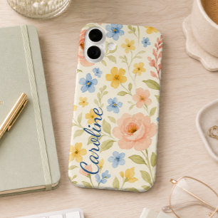 Coque Pour iPhone 16 Plus Motif d'art floral classe et amusant personnalisé