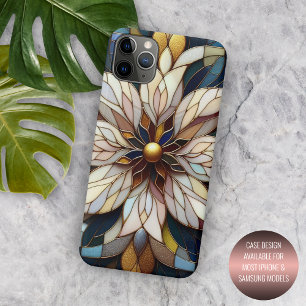 Coque Case-Mate iPhone Motif d'art floral en verre coloré chic classique