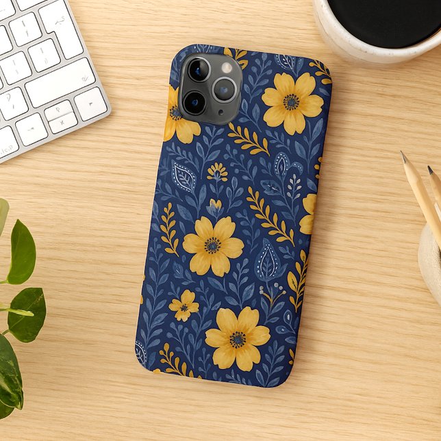 Coques Case-Mate iPhone Motif d'art floral méditerranéen élégant (Créateur téléchargé)