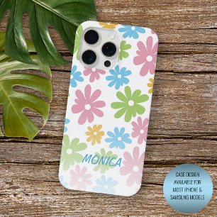 Coque Case-Mate iPhone Motif d'art floral pastel rétro personnalisé