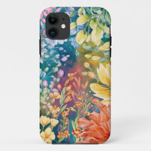 Case-Mate iPhone Case Motif d'art floral rose bleu vert jaune orange
