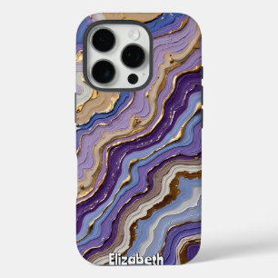 Coque iPhone 16 Pro Motif d'art fluide de géoode Abstrait