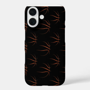 Coque Pour iPhone 16 Motif d'art linéaire minimaliste de basketball – N