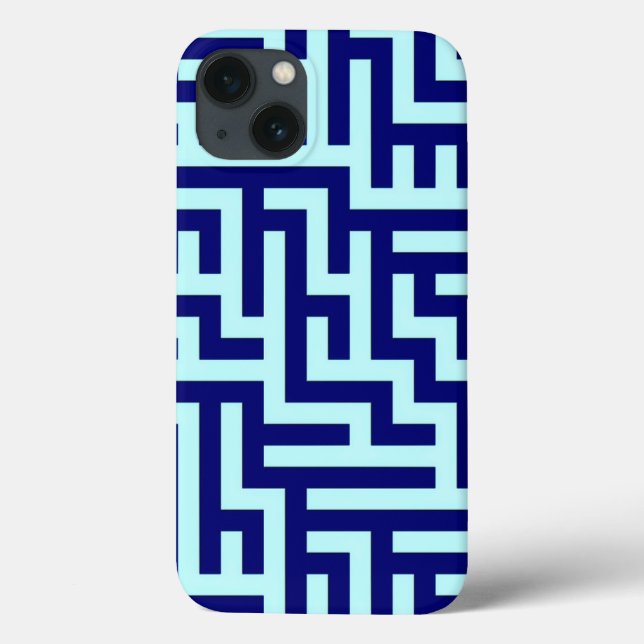 Coques Case-Mate iPhone Motif d'art Maze bleu (Verso)