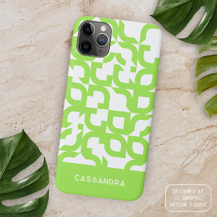 Coque Case-Mate iPhone Motif d'art moderne du milieu du siècle en vert ci