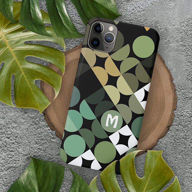 Coques Case-Mate iPhone Motif d'art noir Turquoise bleu rétro personnalisé (Créateur téléchargé)