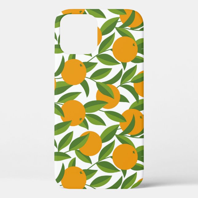 Coques Case-Mate iPhone Motif d'art oranger sans couture. (Verso)