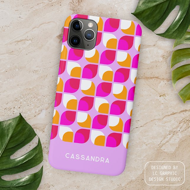Coques Case-Mate iPhone Motif d'art personnalisé rose orange milieu du siè (Créateur téléchargé)