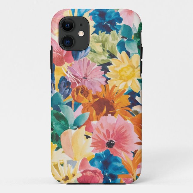 Coques Case-Mate iPhone Motif d'art rose bleu vert jaune orange (Dos)