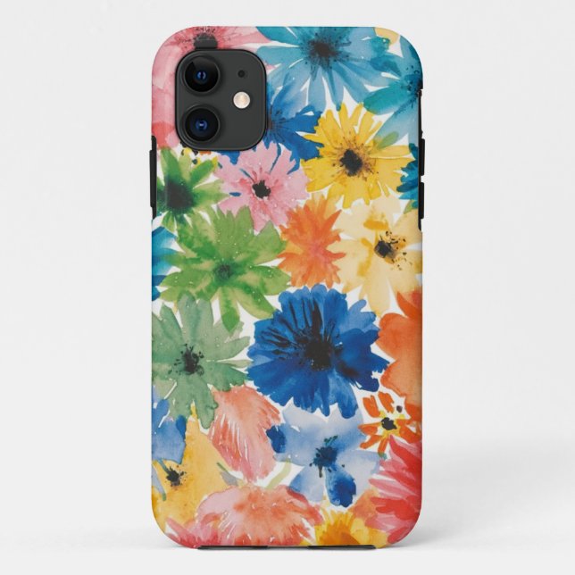 Coques Case-Mate iPhone Motif d'art rose bleu vert jaune orange (Dos)