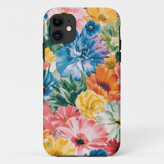 Coques Case-Mate iPhone Motif d'art rose bleu vert jaune orange (Dos)