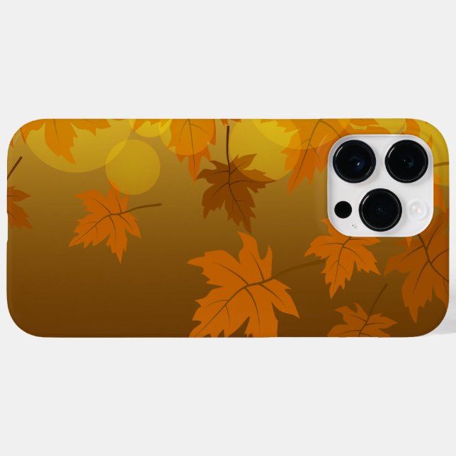 Coques Case-Mate iPhone Motif d'automne avec feuilles d'érable tombant et  (Verso (horizontal))